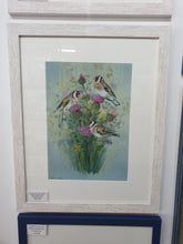 Load image into Gallery viewer, Goldfinches on thistles signed Framed print