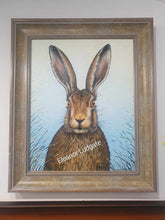 Load image into Gallery viewer, Aware Hare original oil painting