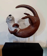 Load image into Gallery viewer, Tumbling otter ceramic by Pippa hill