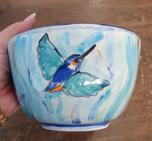Load image into Gallery viewer, Kingfisher Hand painted Bowl by Emma Macfadyen