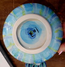 Load image into Gallery viewer, Bees and Flower Handmade Painted Pottery Bowl by Emma Macfadyen