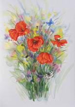 Load image into Gallery viewer, Summer Flowers & Butterflies Large Framed Print