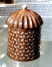 Load image into Gallery viewer, Walnut with holly inlay wood turned box