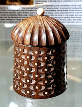 Load image into Gallery viewer, Walnut with holly inlay wood turned box