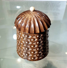 Load image into Gallery viewer, Walnut with holly inlay wood turned box