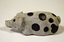 Load image into Gallery viewer, A Small White Spotty Stoneware Pig