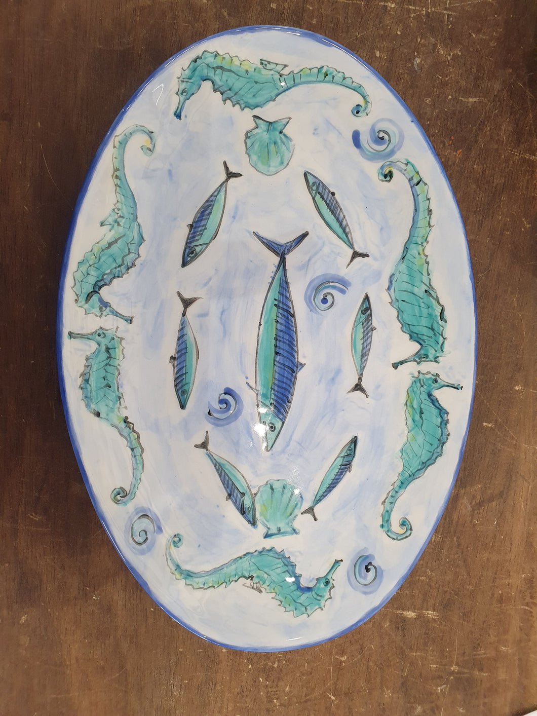 Fish hand painted bowl by Emma Macfadyen