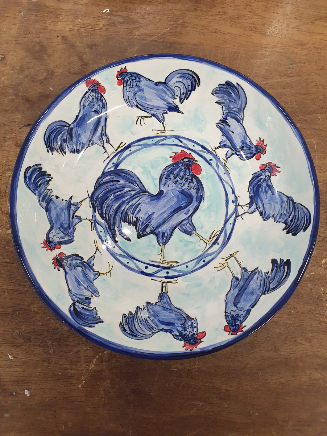 Chicken Handmade Painted pottery Bowl