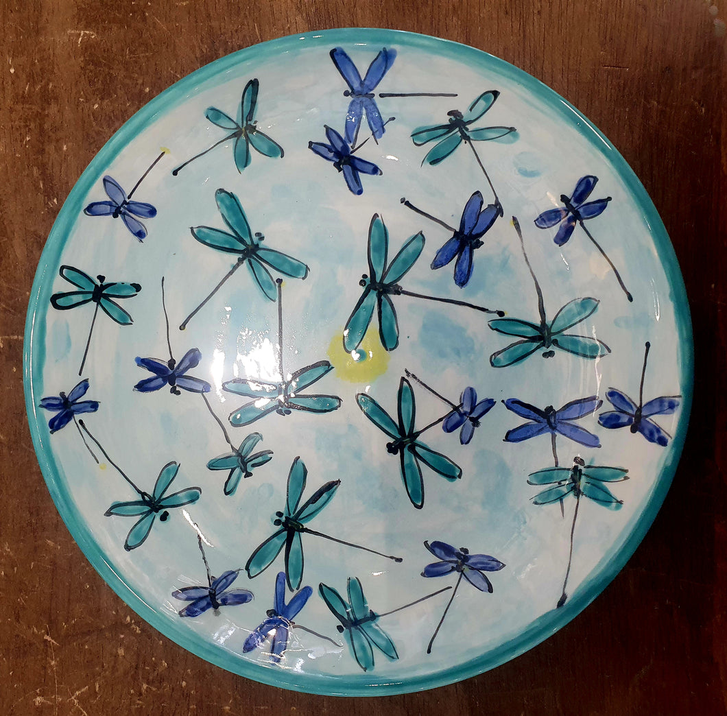 Dragonfly Bowl hand made painted pottery