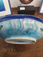 Load image into Gallery viewer, Fish  and Seahorse Handmade Painted pottery Bowl
