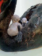 Load image into Gallery viewer, Black Swan with cygnets by Marie anne hall
