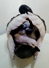 Load image into Gallery viewer, Black Swan with cygnets by Marie anne hall
