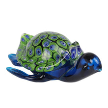 Load image into Gallery viewer, GLASS FIGURINE - BLUE &amp; GREEN TURTLE
