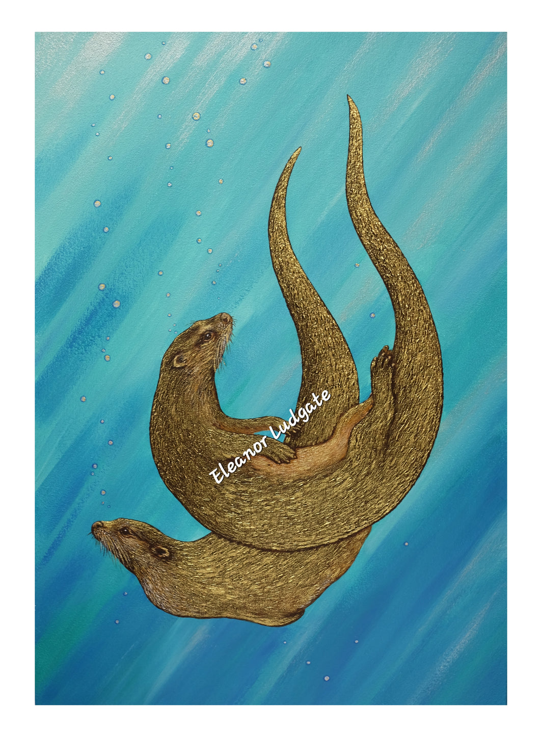 Golden Otters Limited Framed Print