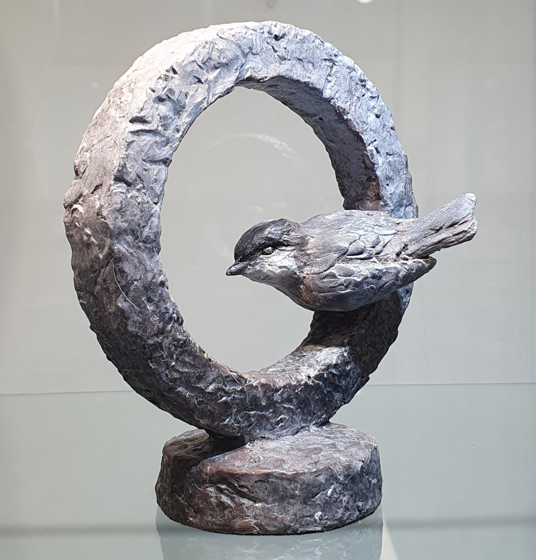 Coal tit on a ring by Marie anne hall
