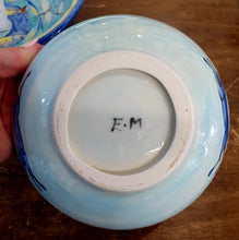 Load image into Gallery viewer, Hares and Flowers hand painted bowl by Emma Macfadyen

