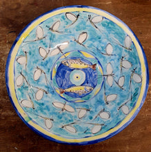 Load image into Gallery viewer, Trout and mayfly hand painted bowl by Emma Macfadyen
