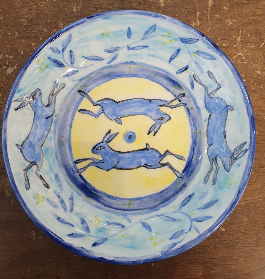 Hare painted bowl by Emma Macfadyen
