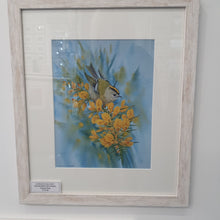 Load image into Gallery viewer, Goldcrest on Gorse Framed print
