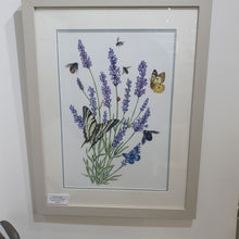 Load image into Gallery viewer, Butterflies and lavender framed limited print
