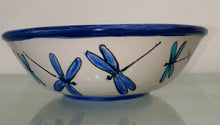 Load image into Gallery viewer, Dragonfly Handmade Painted Pottery Bowl
