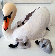 Load image into Gallery viewer, Swan with Cygnets by Marie-anne-Hall

