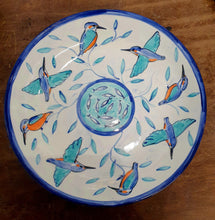 Load image into Gallery viewer, Kingfisher handmade painted bowl
