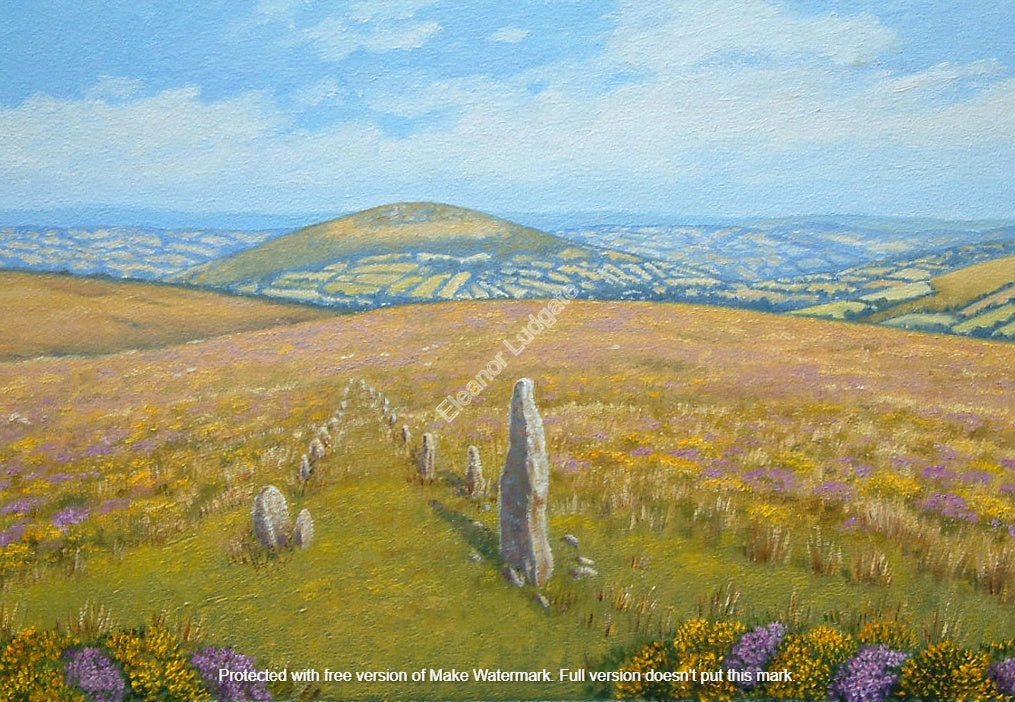 Stone Row Dartmoor original painting
