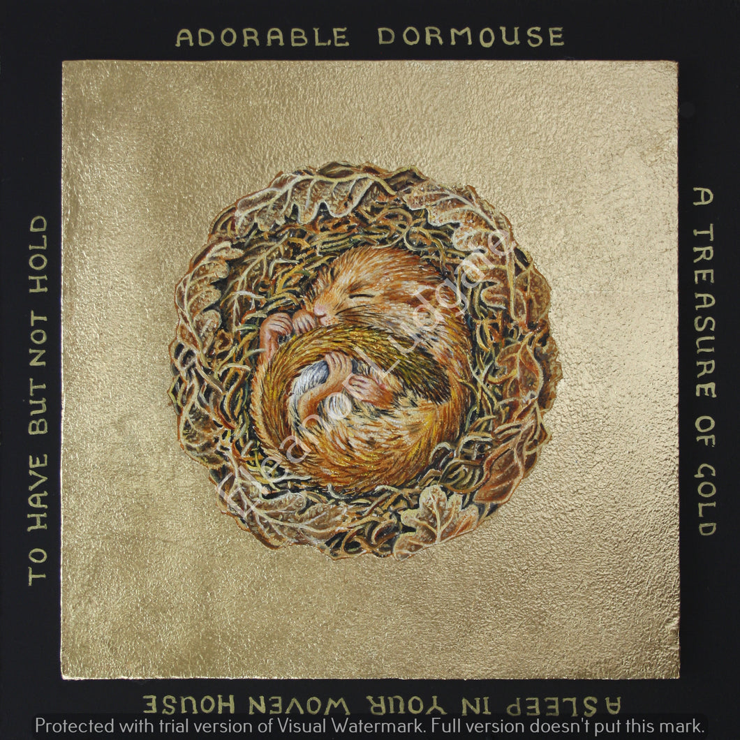 Adorable Dormouse signed print