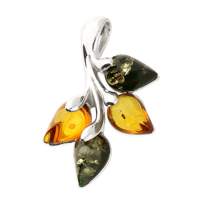 Sterling Silver mixed Amber Pendant