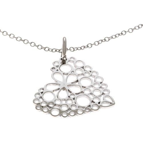 Steel Daisy Heart Pendant with chain.