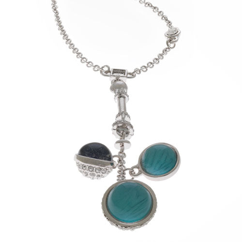 Stainless steel Charmed Blue Sphere Necklace