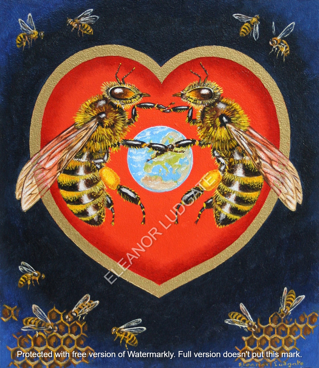 Honey Bee in gold Framed Print