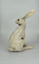 Load image into Gallery viewer, Hare Paw Up Large Raku Sculpture by Paul Jenkins
