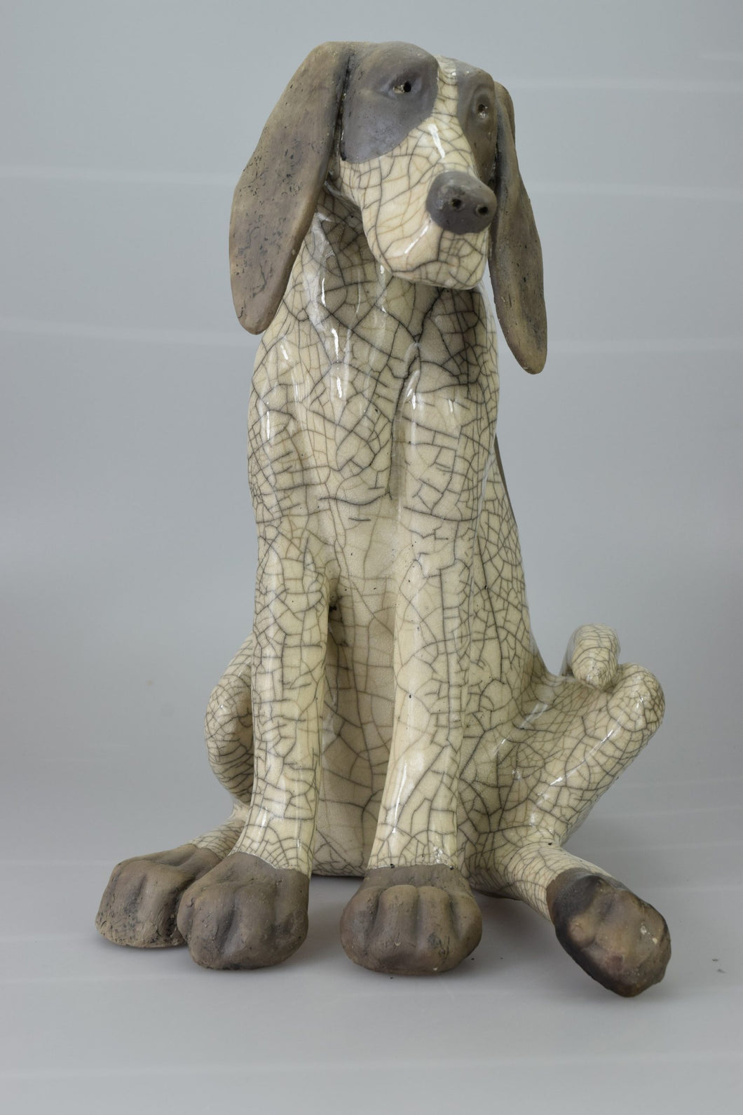 Dog x Large Raku Sculpture by Paul Jenkins