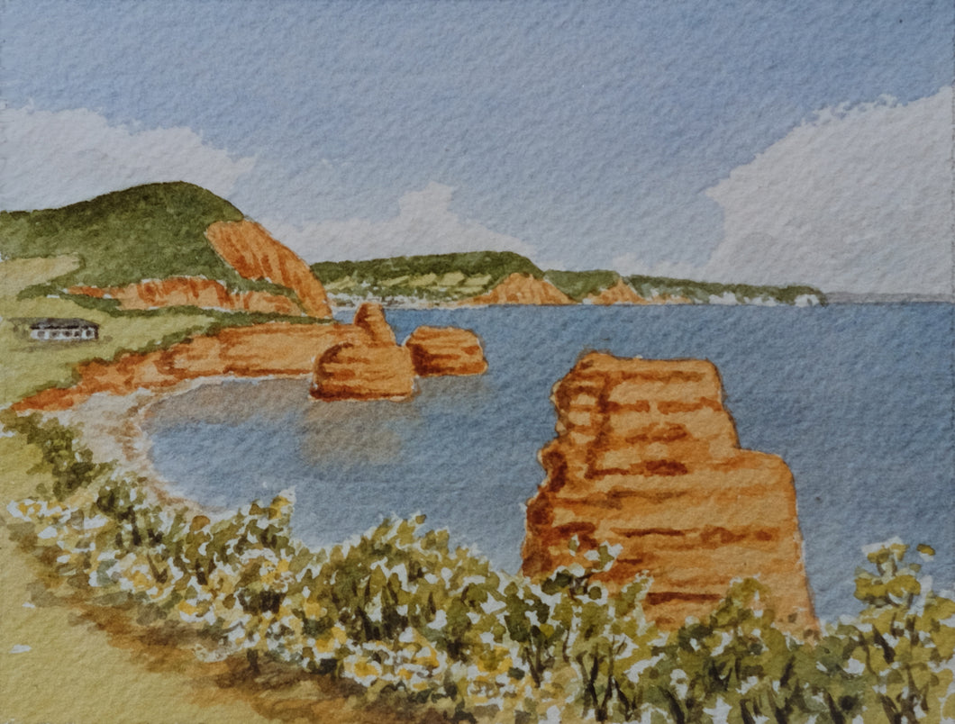 Ladram Bay mini framed print