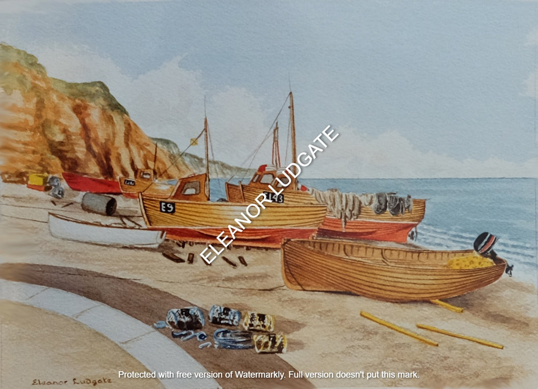 Boats at Sidmouth Framed Print