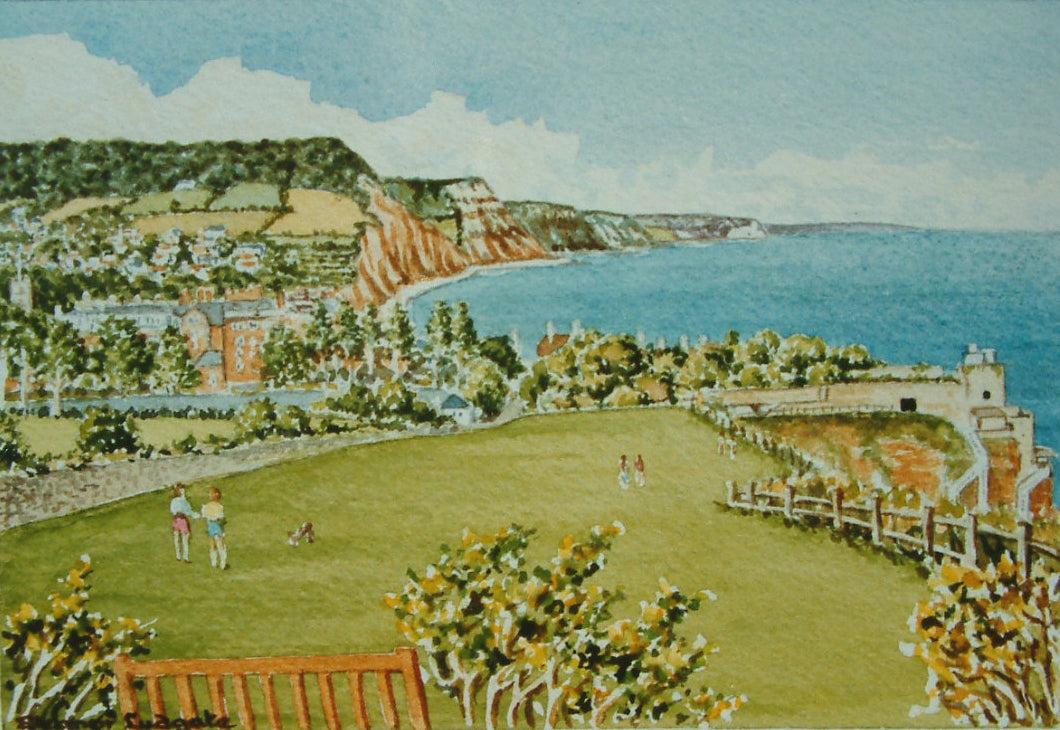 Sidmouth from Jacobs Ladder signed framed print