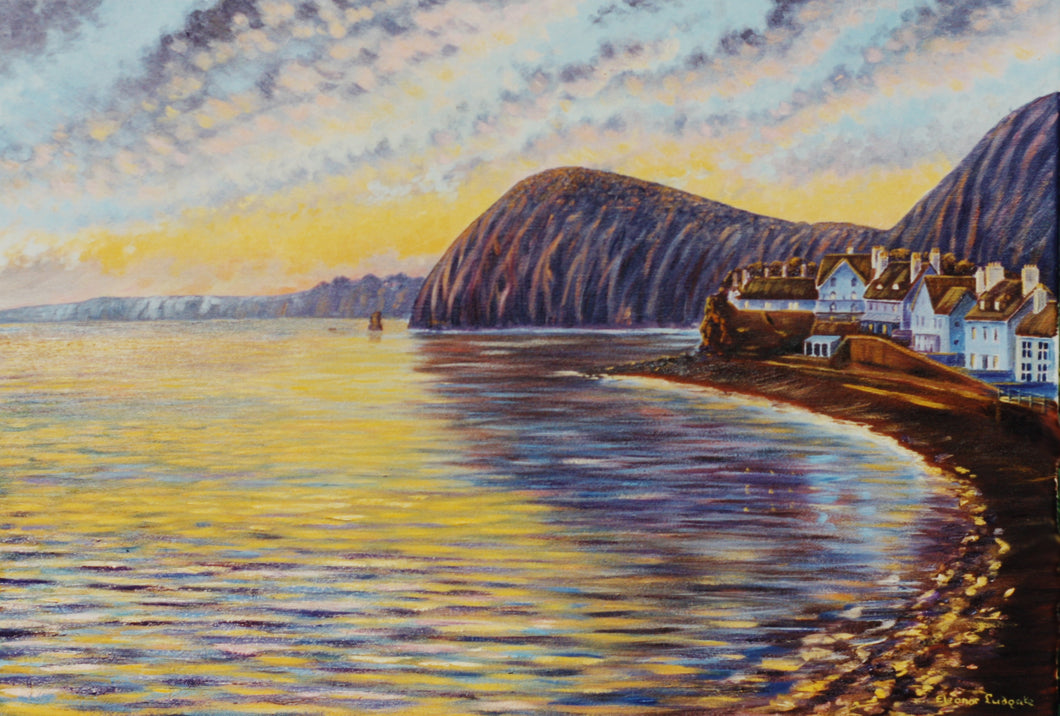 Sidmouth Sunset signed framed print