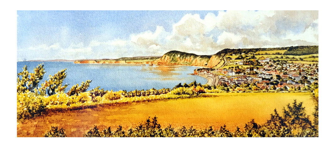 Sidmouth from Salcombe hill signed print