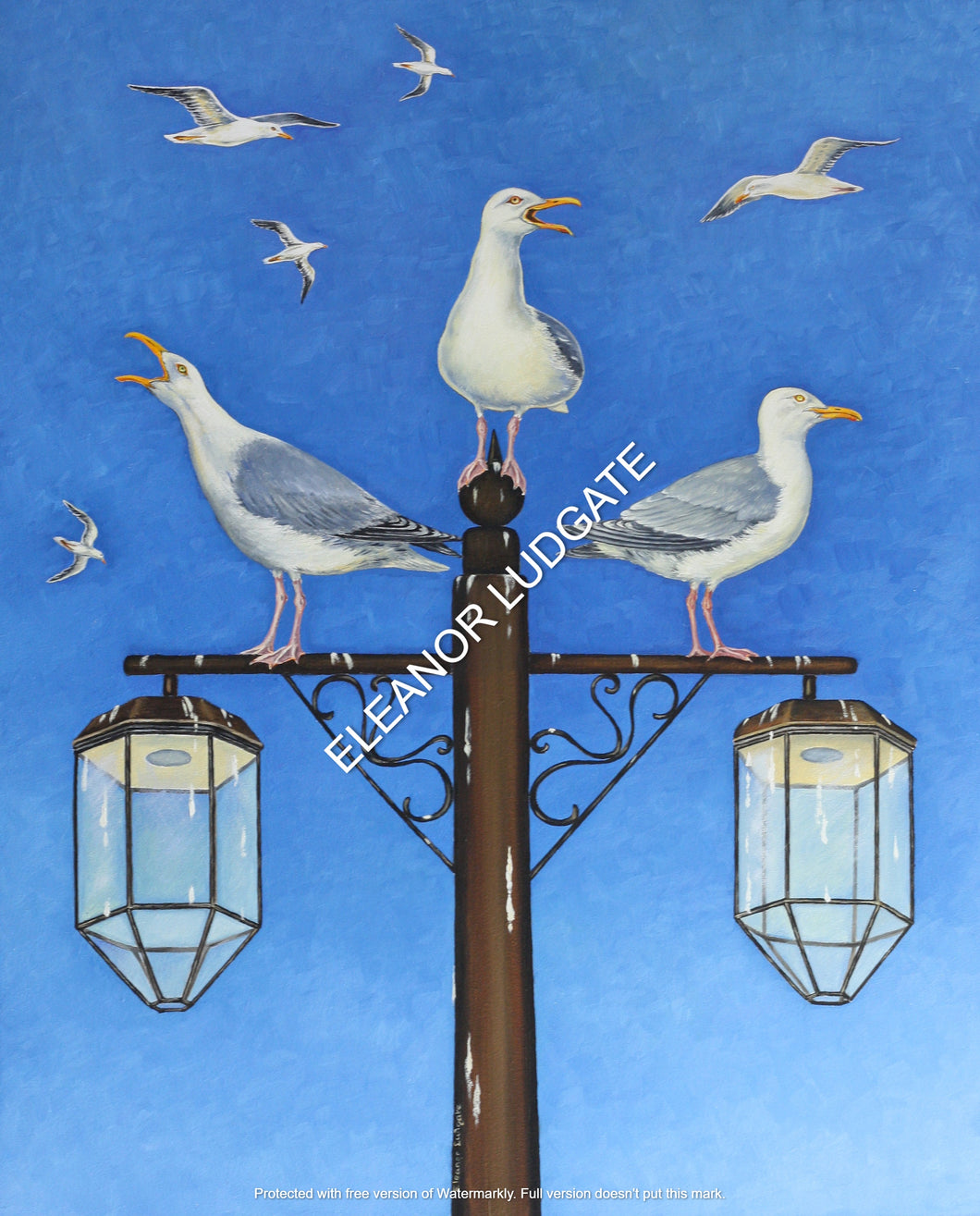 Sidmouth Seagulls Original Oil Painting