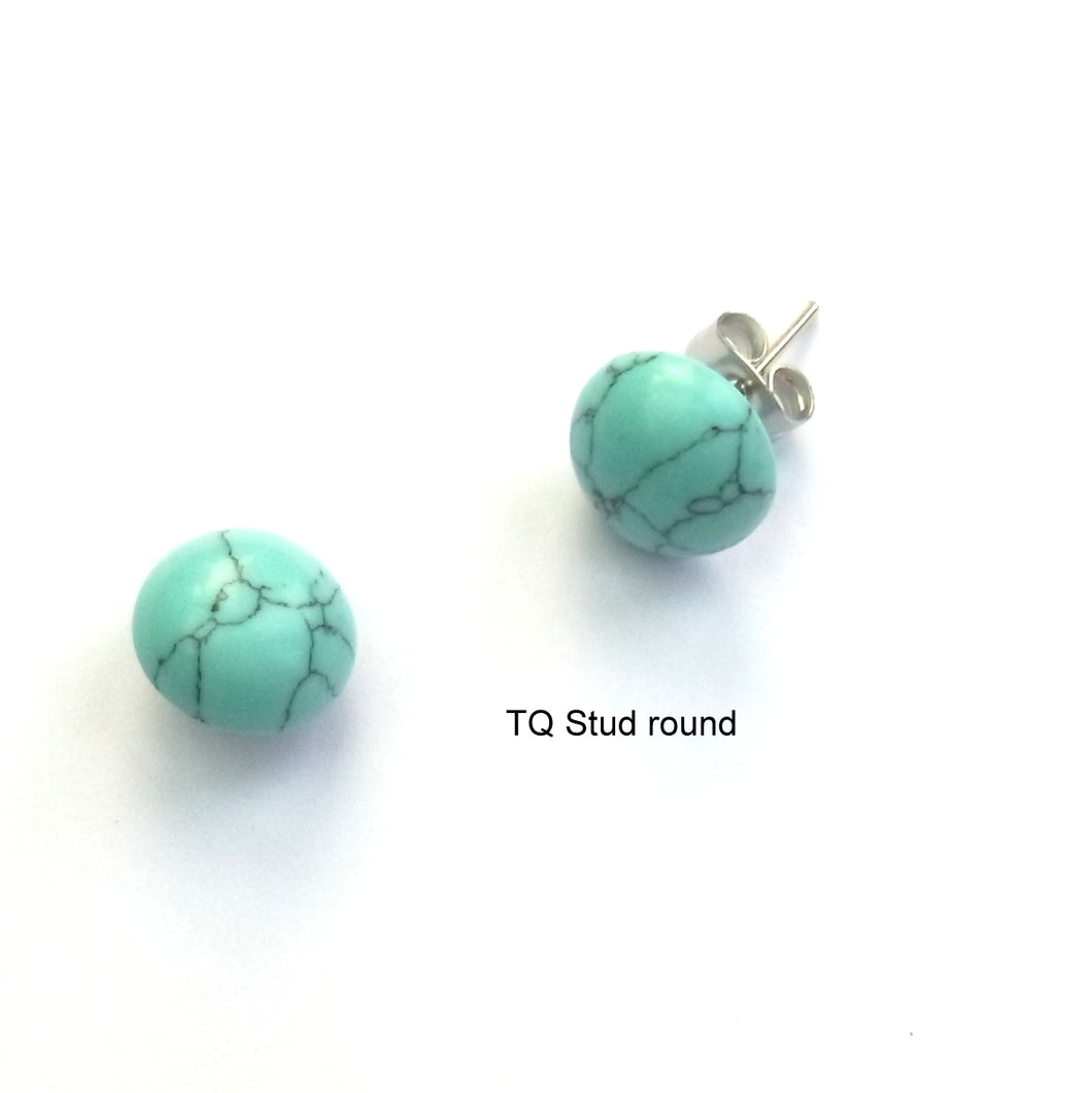 Synthetic turquoise stud