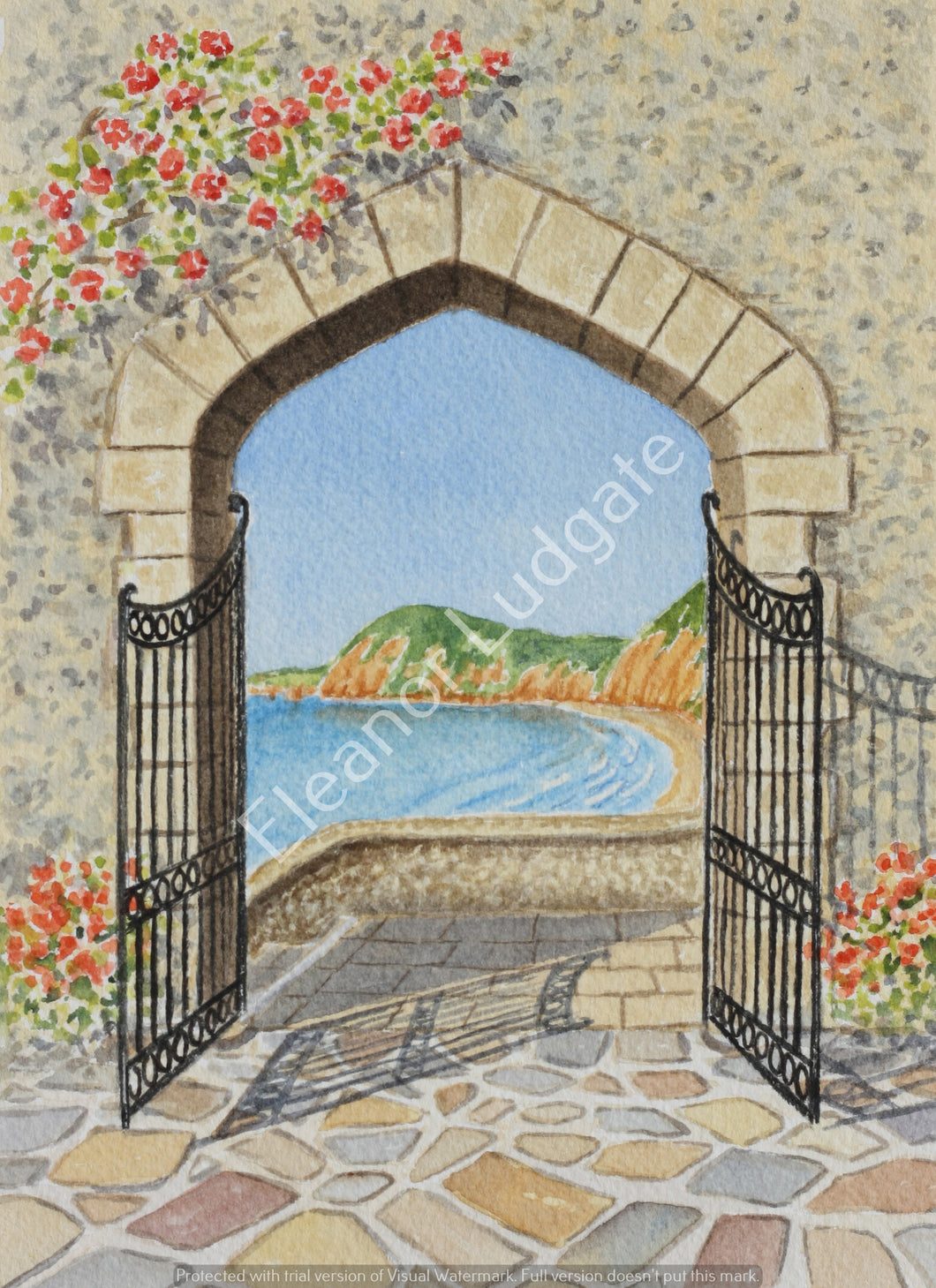 Through the arch Jacobs Ladder signed print