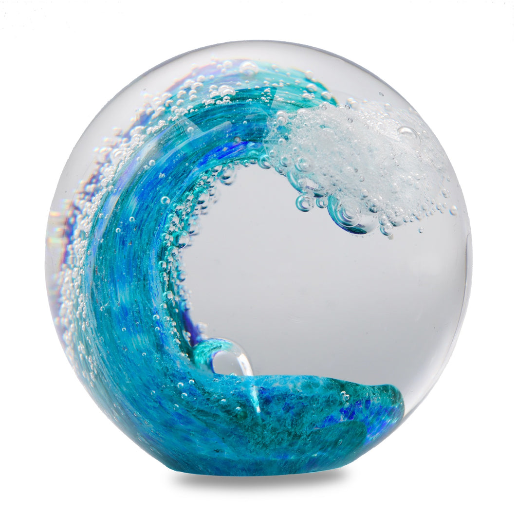Wave glass paperweight