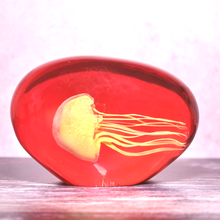 Load image into Gallery viewer, Yellow Jellyfish in Red Glass
