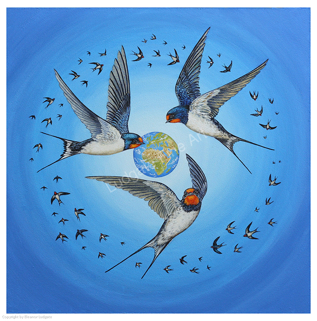 Circle of swallows signed limited print