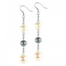 Load image into Gallery viewer, Stainless Steel earring with Fresh Water pearls
